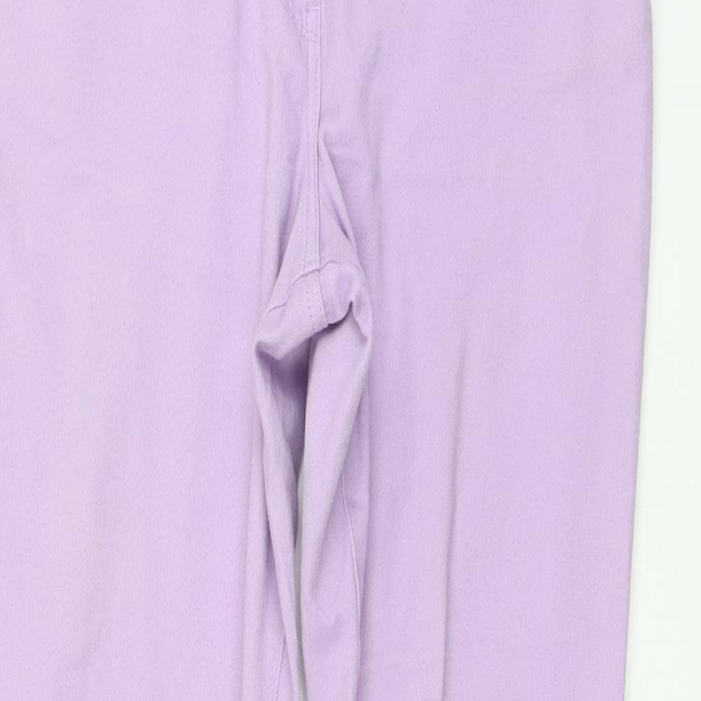 M&Co Womens Purple Cotton Straight Jeans Size 12 L30 in Regular Button