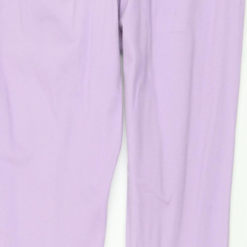 M&Co Womens Purple Cotton Straight Jeans Size 12 L30 in Regular Button