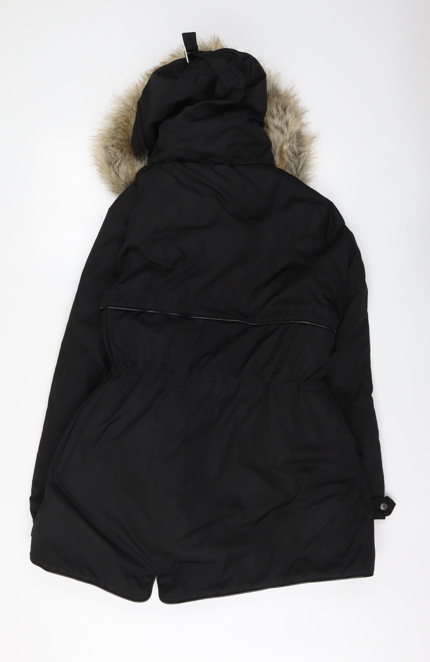 Dunnes Stores Womens Black Parka Jacket Size 16 Zip