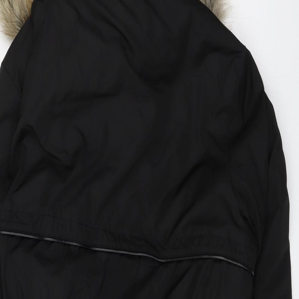 Dunnes Stores Womens Black Parka Jacket Size 16 Zip