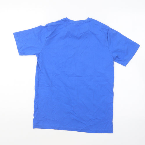 Studio Boys Blue Cotton Basic T-Shirt Size 12-13 Years Round Neck Pullover - Legend
