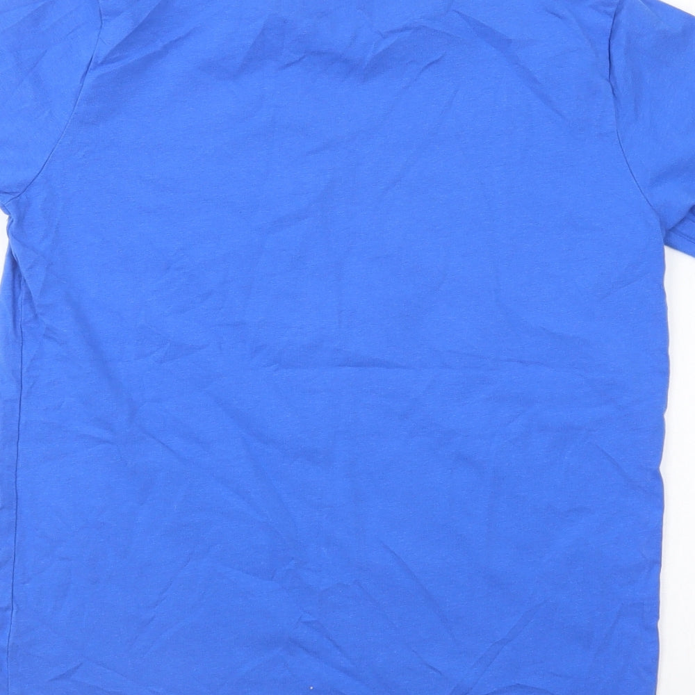 Studio Boys Blue Cotton Basic T-Shirt Size 12-13 Years Round Neck Pullover - Legend