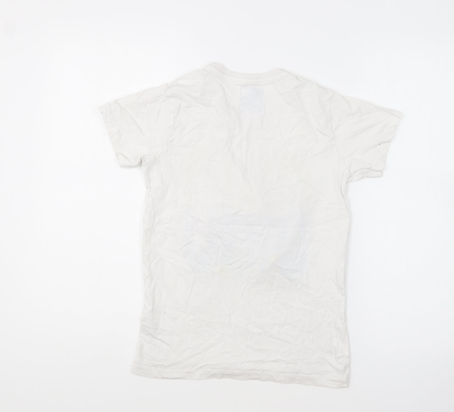 Matalan Boys White Cotton Basic T-Shirt Size 11 Years Round Neck Pullover - Dinosaur