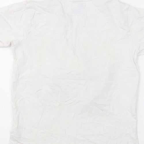Matalan Boys White Cotton Basic T-Shirt Size 11 Years Round Neck Pullover - Dinosaur