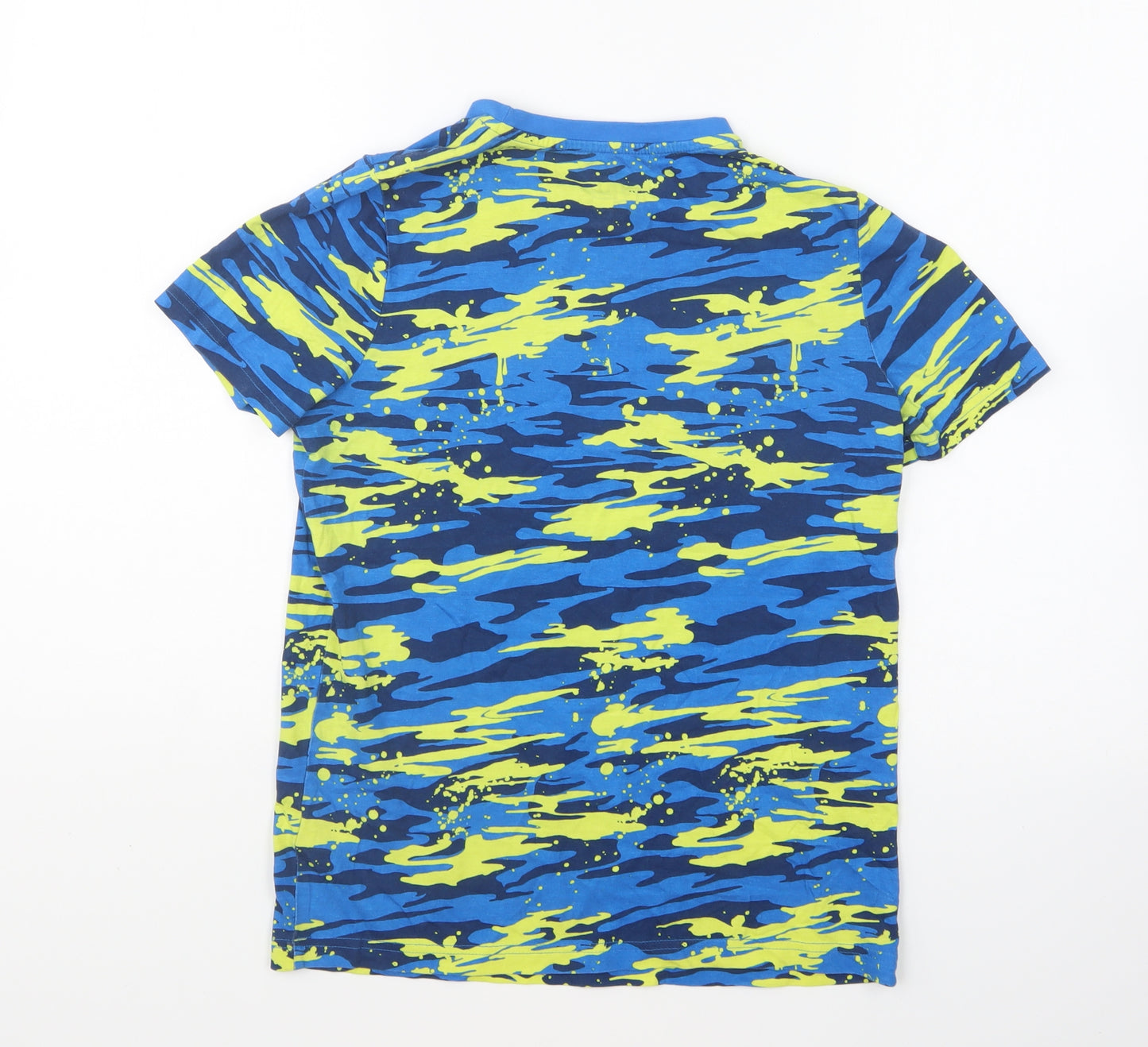 F&F Boys Multicoloured Camouflage Cotton Basic T-Shirt Size 11-12 Years Round Neck Pullover