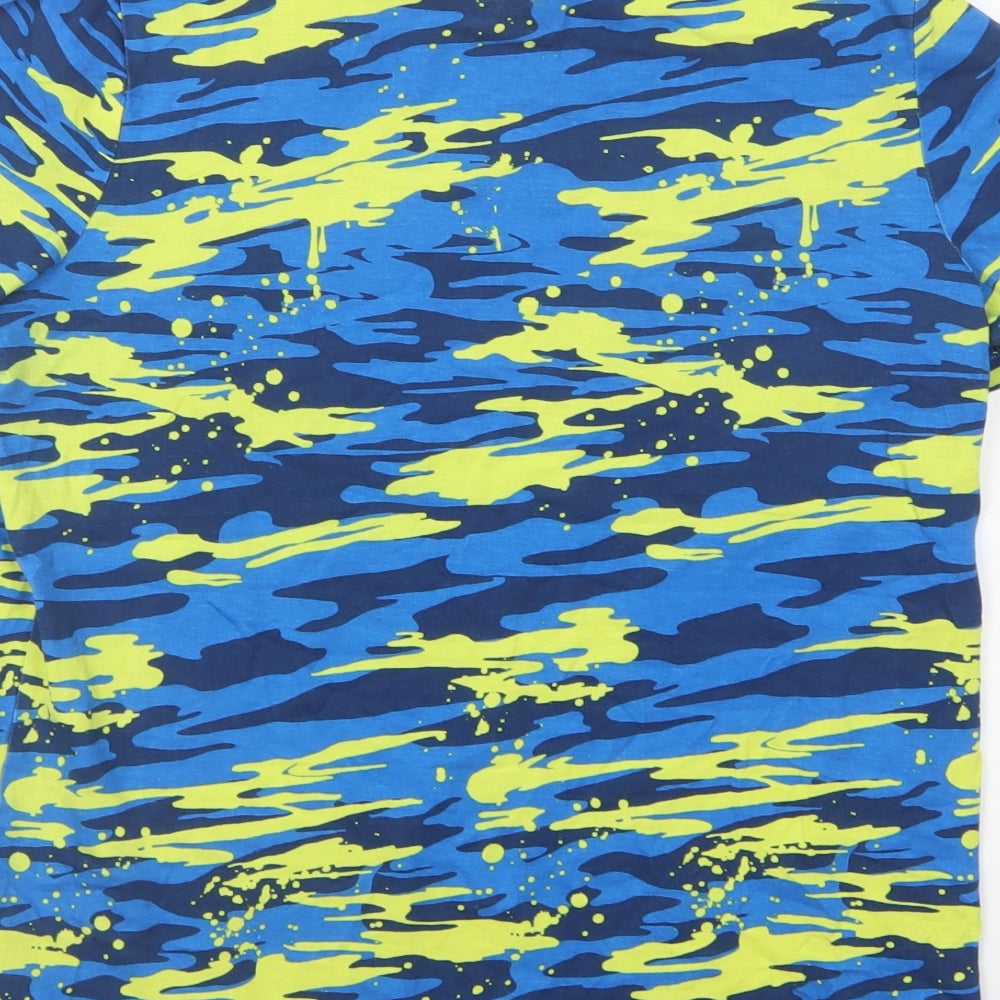F&F Boys Multicoloured Camouflage Cotton Basic T-Shirt Size 11-12 Years Round Neck Pullover