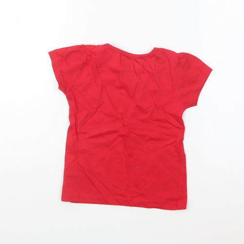 Girl2Girl Girls Red Cotton Basic T-Shirt Size 5-6 Years Round Neck Pullover - I Love My T-Shirt