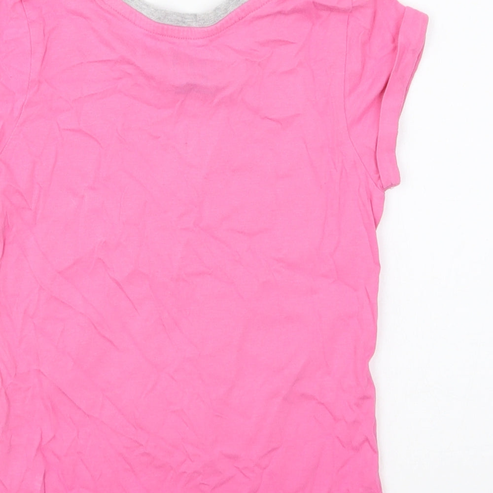 Primark Girls Pink Cotton Basic T-Shirt Size 6-7 Years Round Neck Pullover - One Direction