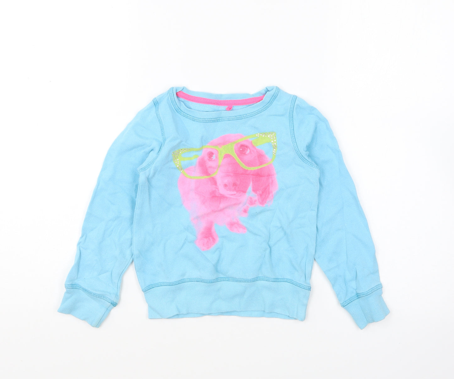 NEXT Girls Blue Cotton Pullover Sweatshirt Size 5 Years Pullover - Dog