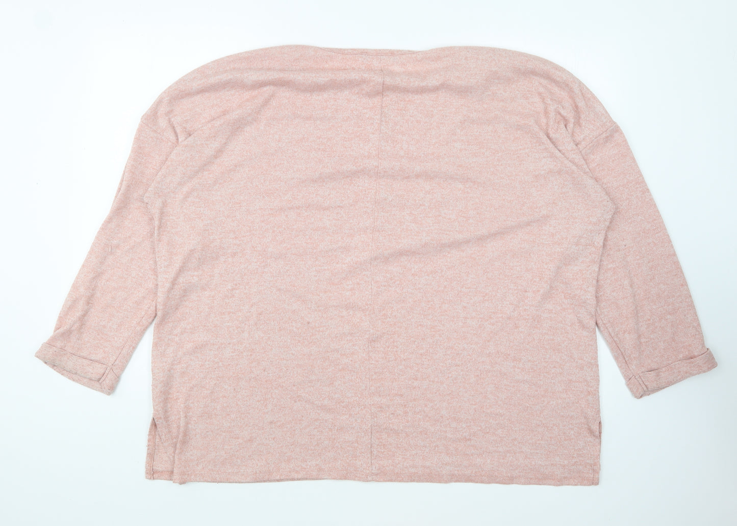 Papaya Womens Pink Round Neck Cotton Pullover Jumper Size 20