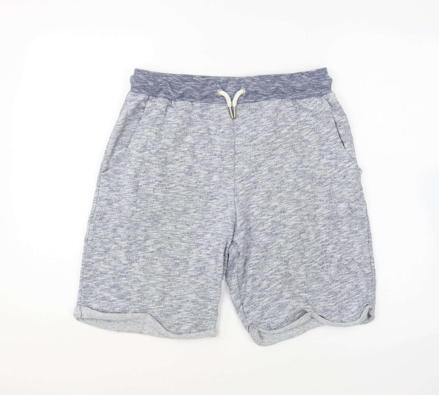 Cedar Wood State Mens Blue Cotton Sweat Shorts Size M L8 in Regular Drawstring