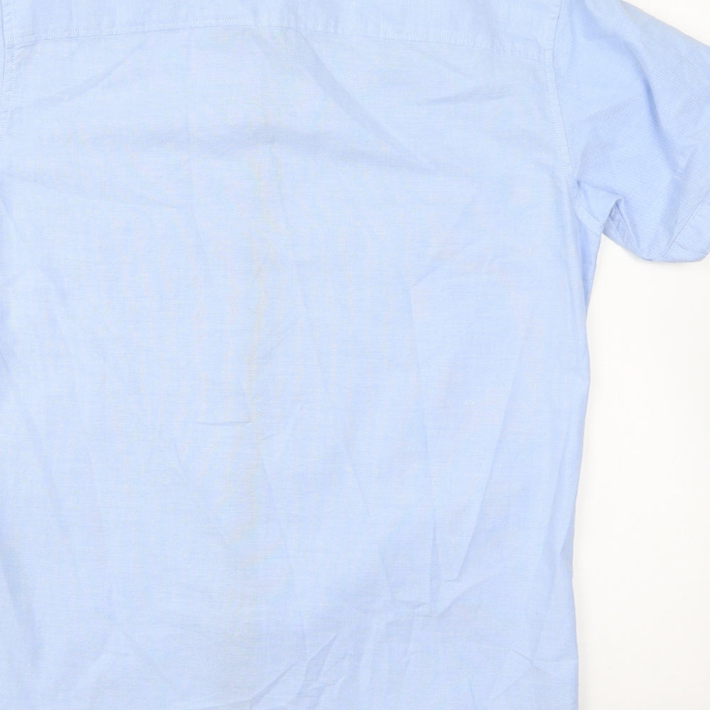 JACK & JONES Mens Blue Cotton Button-Up Size S Collared Button