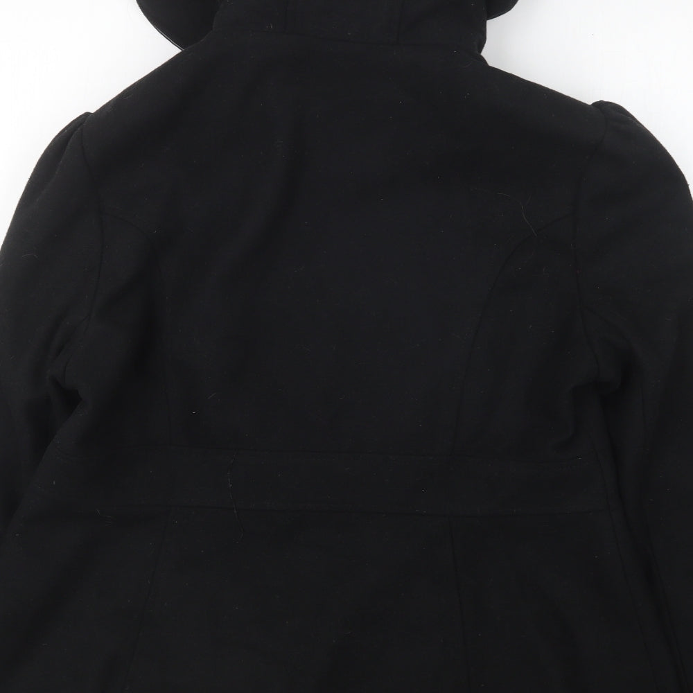 New Look Womens Black Pea Coat Coat Size 14 Button