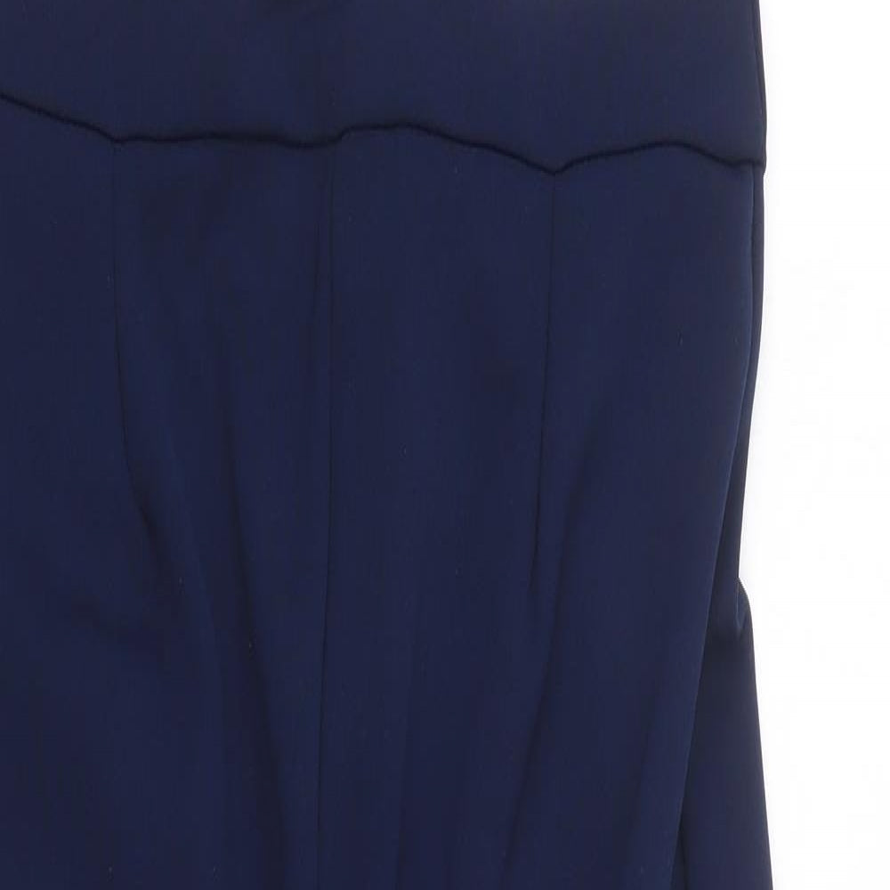 Boohoo Womens Blue Polyester Jumpsuit One-Piece Size 14 Button