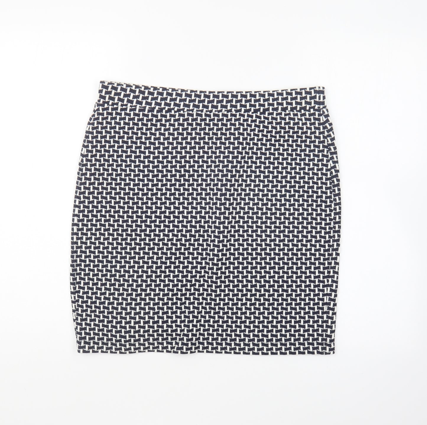 LOFT Womens Blue Geometric Cotton Mini Skirt Size M