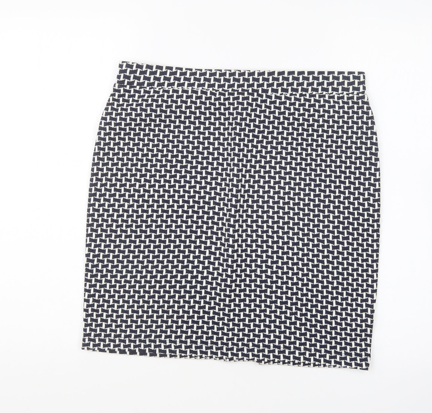 LOFT Womens Blue Geometric Cotton Mini Skirt Size M