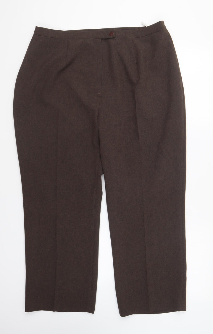 Berkertex Womens Brown Polyester Trousers Size 18 L20 in Regular Button