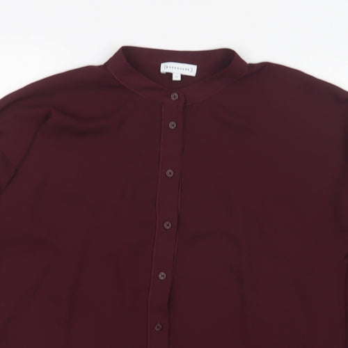 Warehouse Womens Purple Polyester Basic Blouse Size 12 Collared