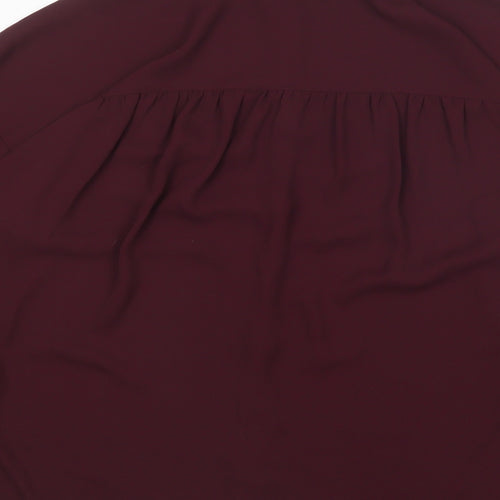 Warehouse Womens Purple Polyester Basic Blouse Size 12 Collared