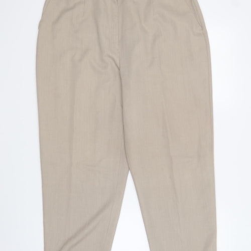 Sixth Sense Womens Beige Polyester Trousers Size 32 in L25 in Regular Button