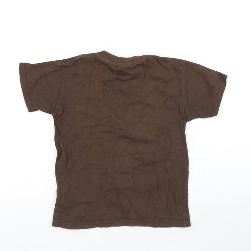 Boss Kangaroo Boys Brown Cotton Jersey T-Shirt Size 6 Years Round Neck Pullover - Crocodile