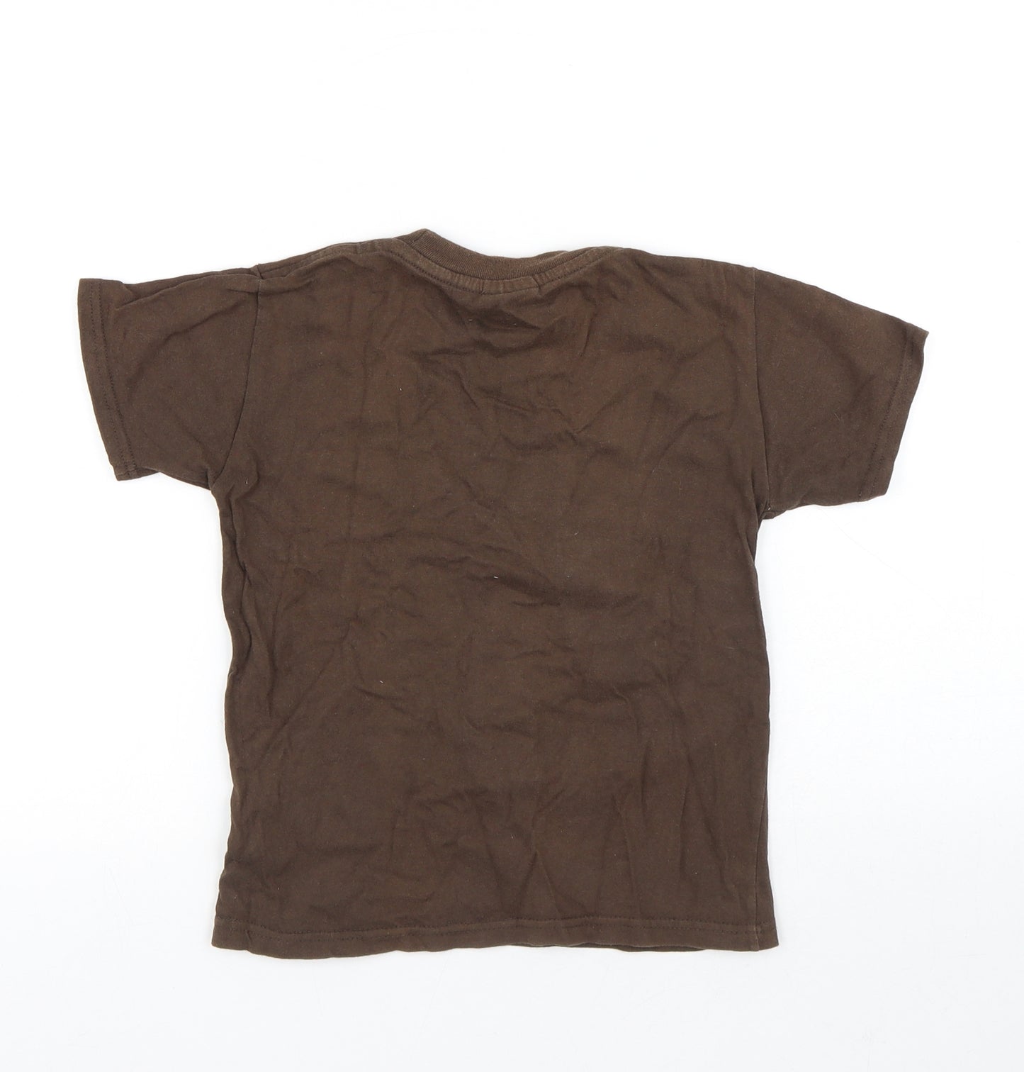 Boss Kangaroo Boys Brown Cotton Jersey T-Shirt Size 6 Years Round Neck Pullover - Crocodile