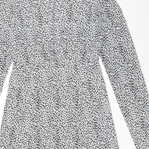 Missguided Womens Multicoloured Animal Print Polyester A-Line Size 8 Round Neck Zip