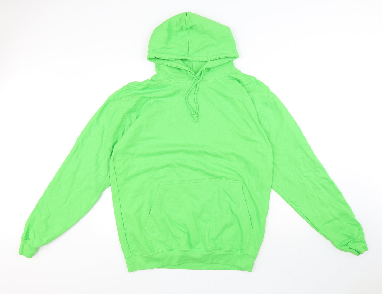 Justhoods Mens Green Cotton Pullover Hoodie Size XL