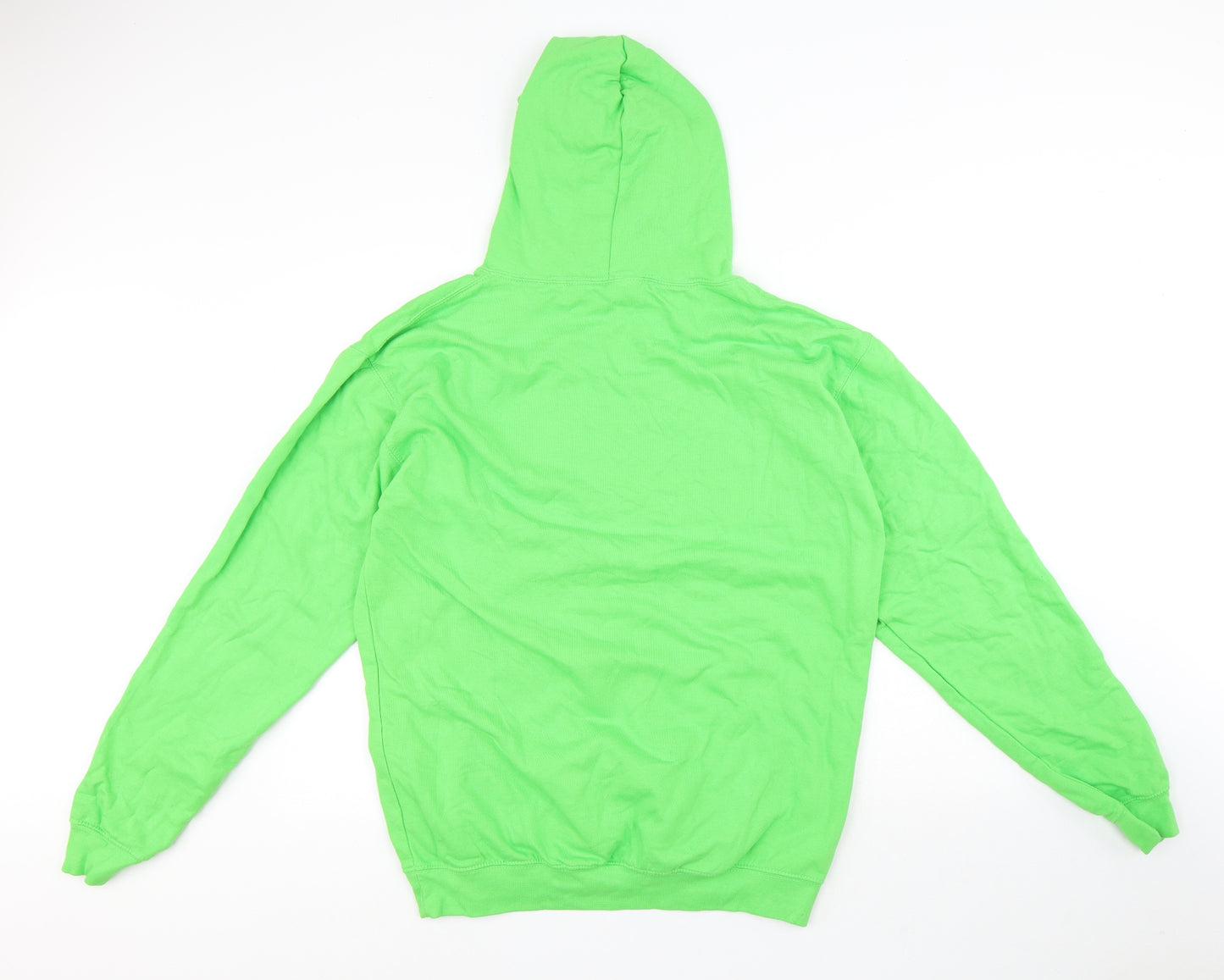 Justhoods Mens Green Cotton Pullover Hoodie Size XL