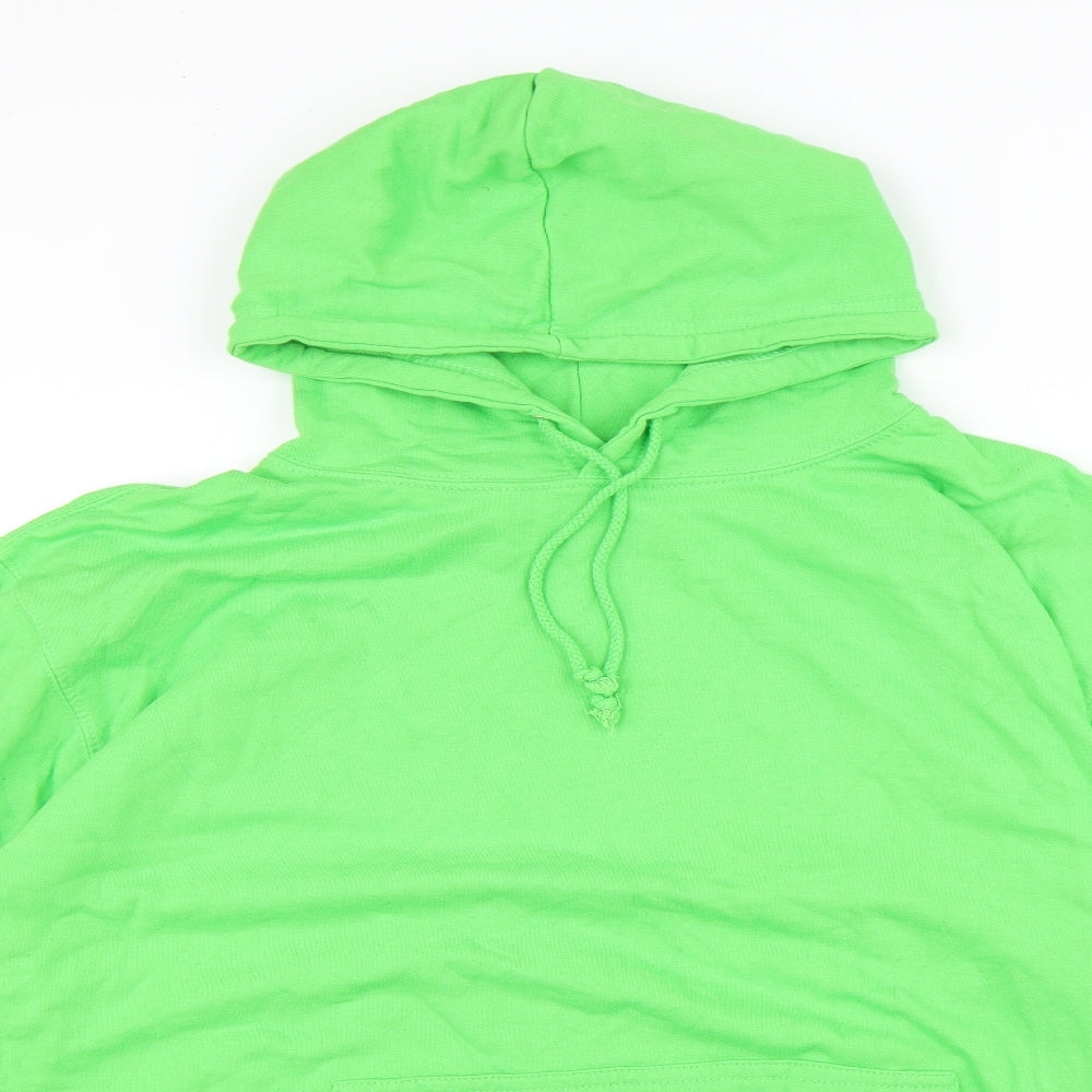 Justhoods Mens Green Cotton Pullover Hoodie Size XL