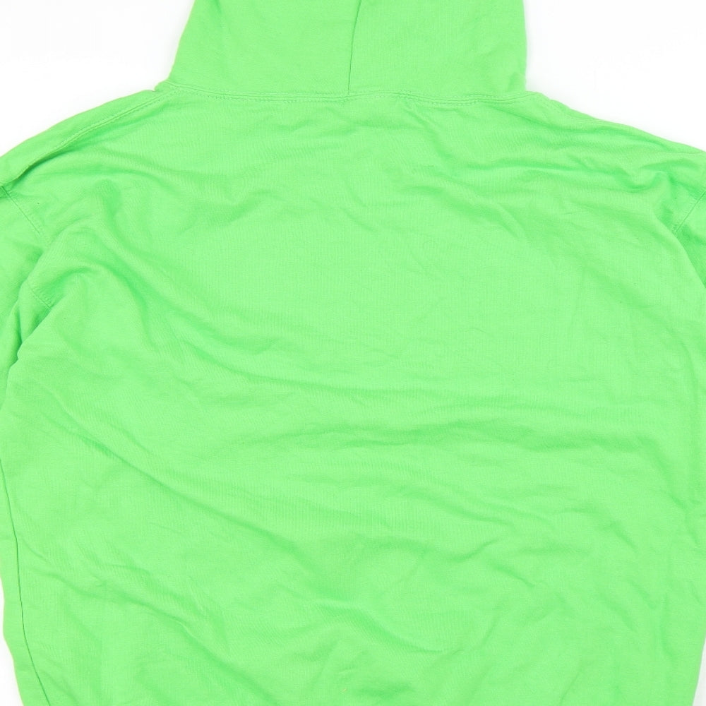 Justhoods Mens Green Cotton Pullover Hoodie Size XL