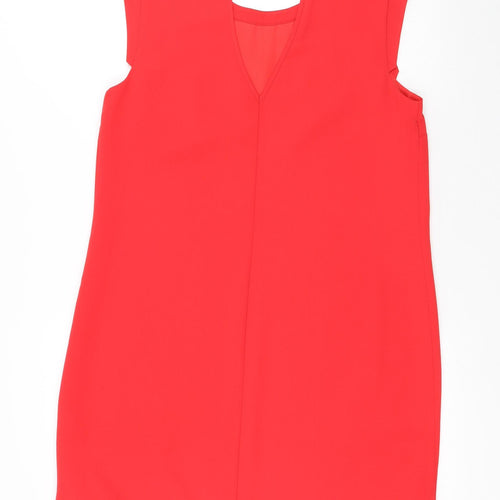 Oasis Womens Red Polyester A-Line Size 12 Round Neck Snap