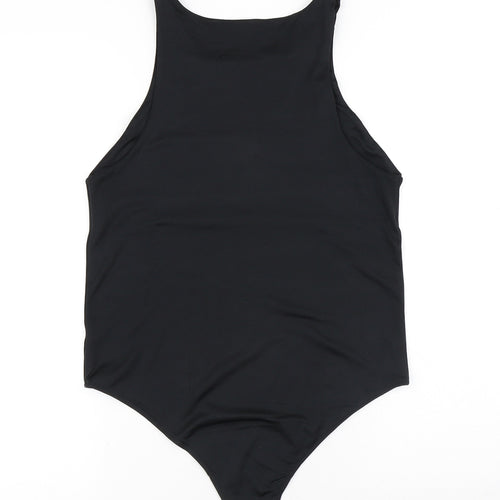 Dunnes Stores Womens Black Polyester Bodysuit One-Piece Size M Snap