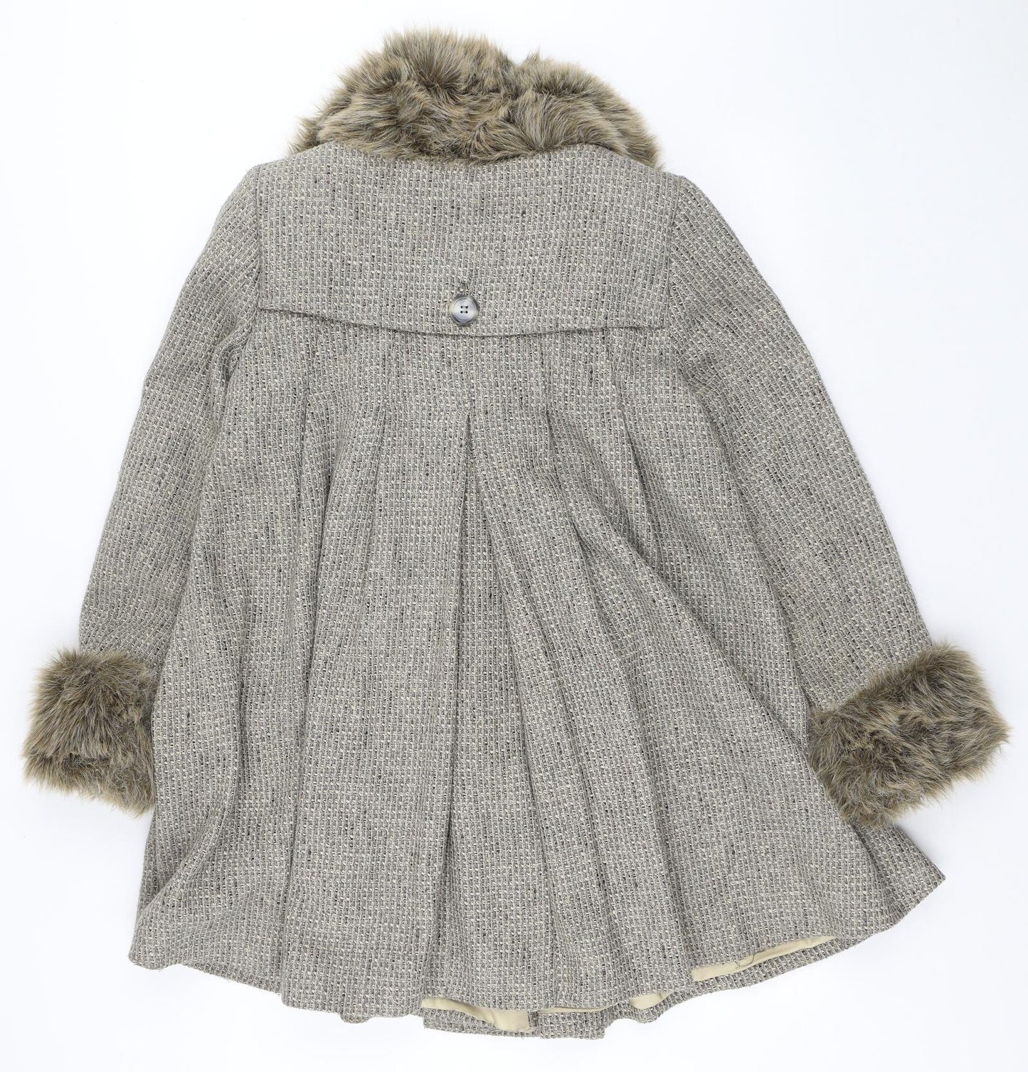 Topshop Womens Beige Overcoat Coat Size 10 Button