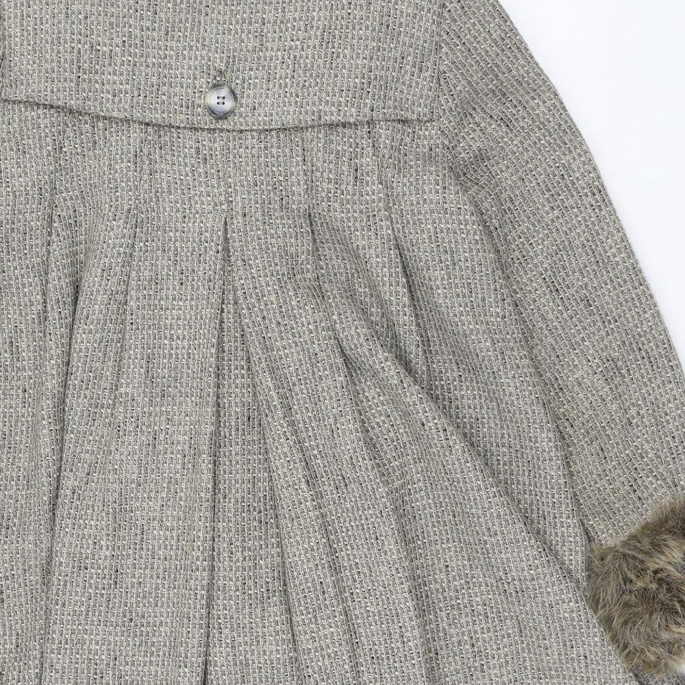 Topshop Womens Beige Overcoat Coat Size 10 Button