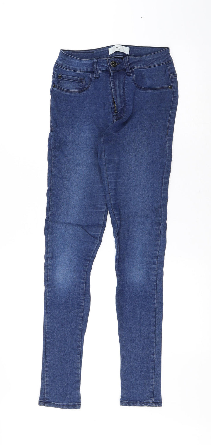 ICHI Womens Blue Cotton Skinny Jeans Size 25 in L30 in Regular Button