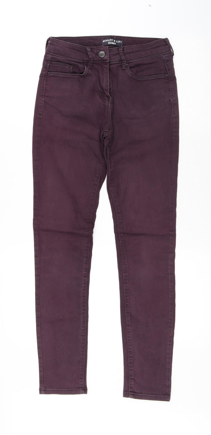 Sculpt & Lift Womens Purple Cotton Skinny Jeans Size 8 L29 in Regular Button