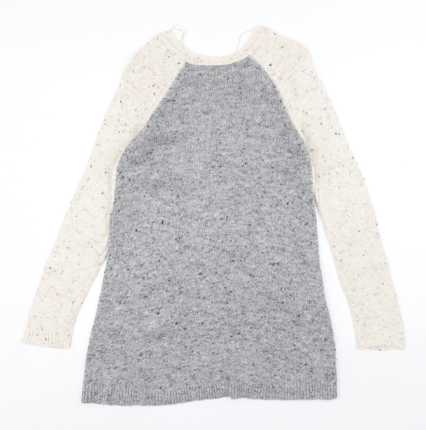 Marks and Spencer Womens Grey Round Neck Polyester Pullover Jumper Size 8