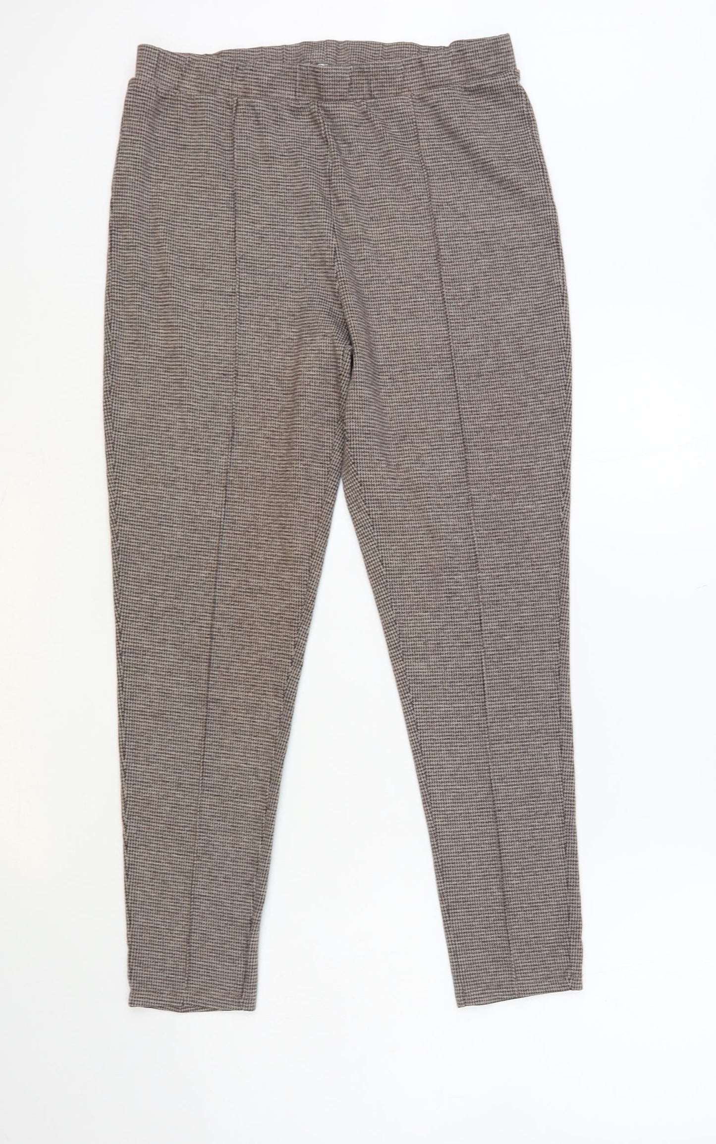 Pep&Co Womens Brown Houndstooth Polyester Jogger Leggings Size 14 L27 in
