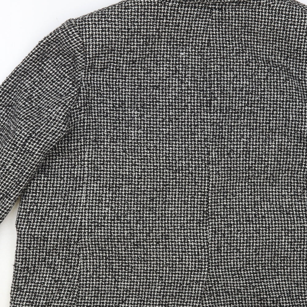 Marks and Spencer Womens Grey Check Jacket Blazer Size 16 Button