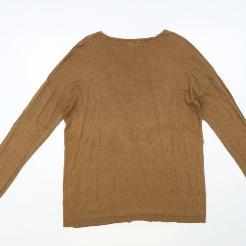 Atmosphere Womens Brown V-Neck Viscose Pullover Jumper Size 14