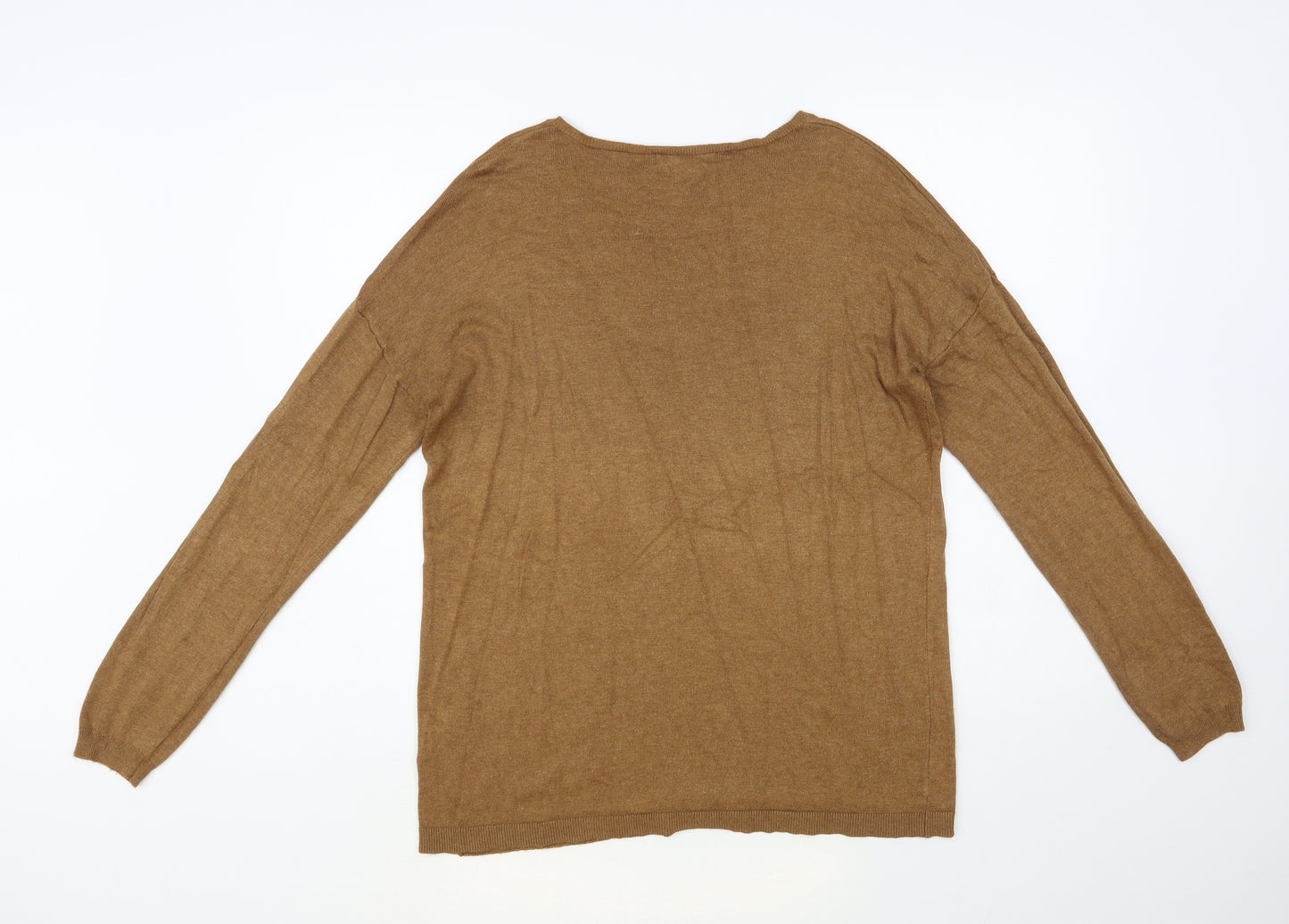 Atmosphere Womens Brown V-Neck Viscose Pullover Jumper Size 14