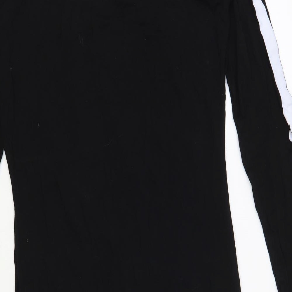 Boohoo Womens Black Viscose Bodycon Size 16 Off the Shoulder Pullover - Skeleton Fancy Dress