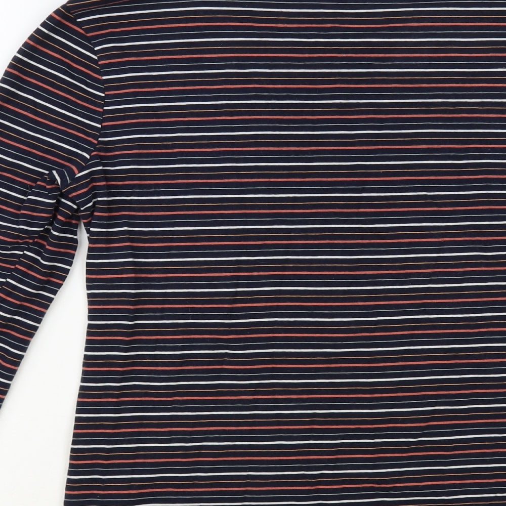 Primark Womens Blue Striped Cotton Basic T-Shirt Size 14 Round Neck