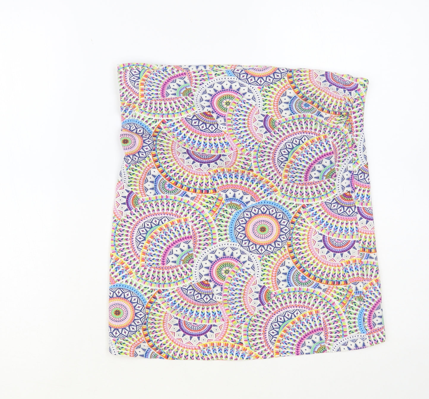 Papaya Womens Multicoloured Geometric Cotton Basic Blouse Size 14 Off the Shoulder