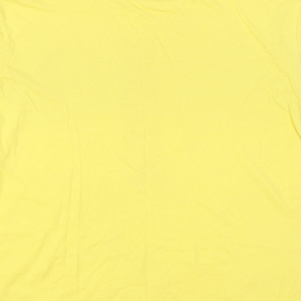 Primark Womens Yellow Cotton Basic T-Shirt Size 22 Crew Neck - Paradise
