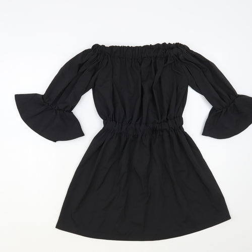 SheIn Womens Black Polyester Fit & Flare Size M Off the Shoulder Pullover