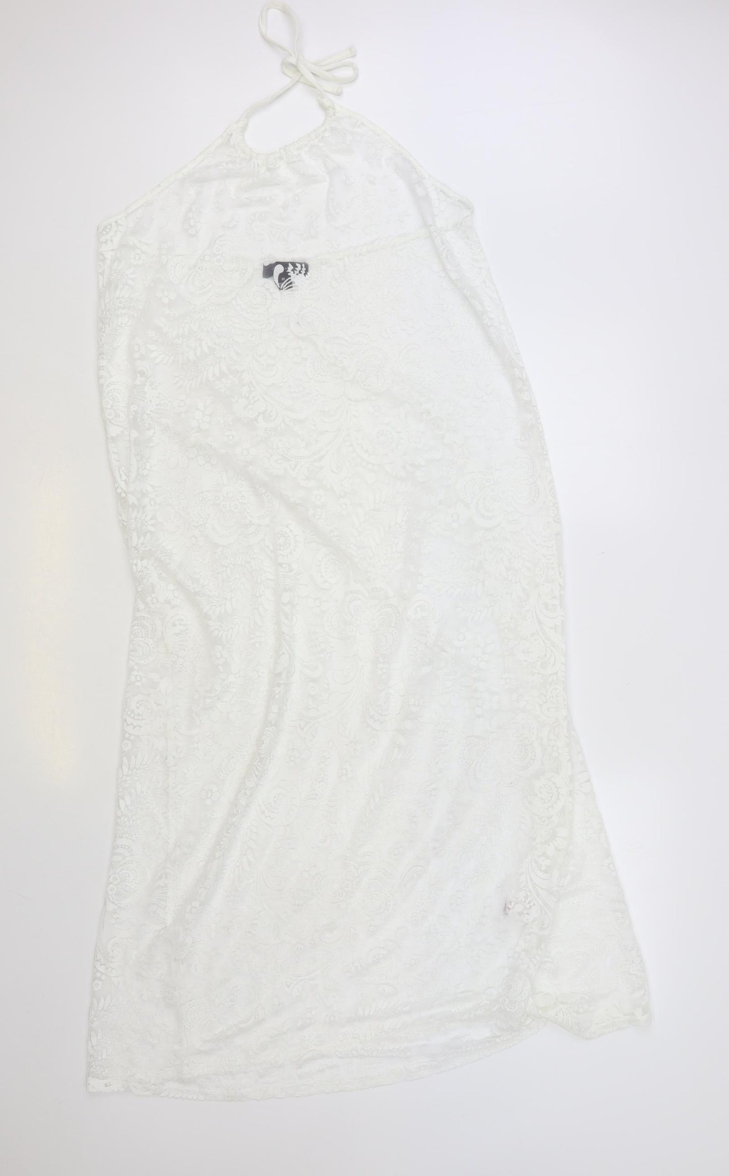 Atmosphere Womens White Paisley Viscose A-Line Size M Halter Pullover - Beach Cover Up