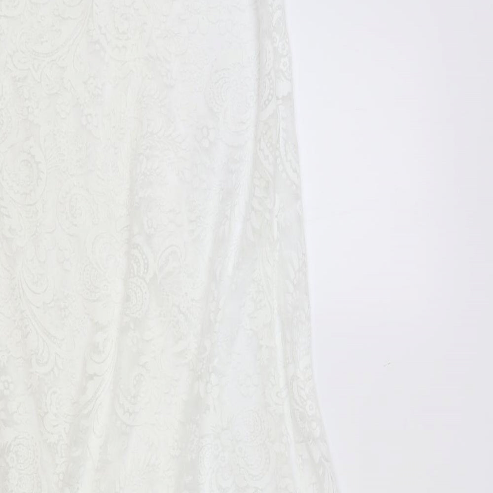 Atmosphere Womens White Paisley Viscose A-Line Size M Halter Pullover - Beach Cover Up
