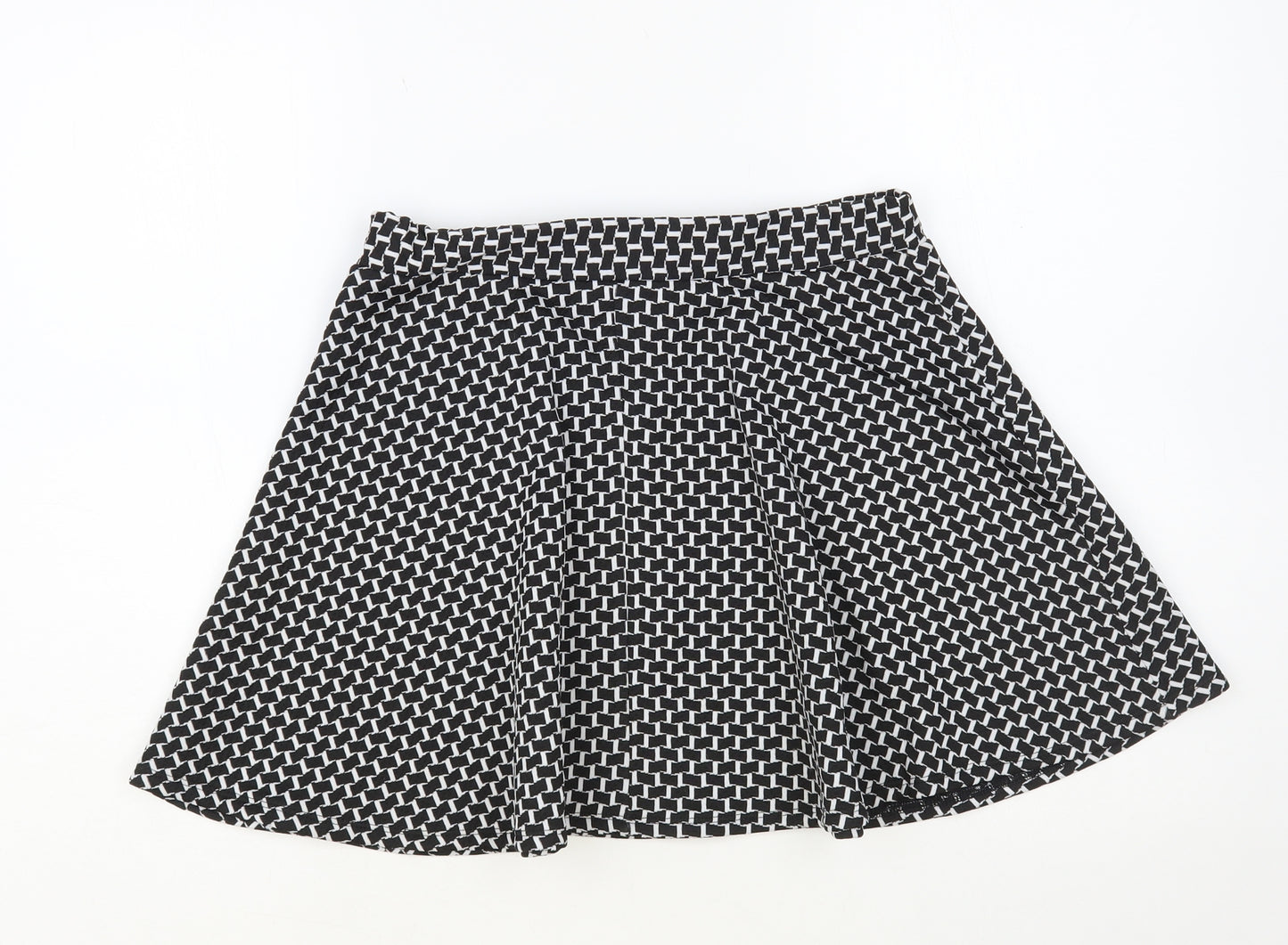 Atmosphere Womens Black Geometric Polyester Skater Skirt Size 12